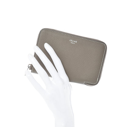 Celine Drummed Calfskin Zip Around Multifunction Wallet Souris 2 of 7
