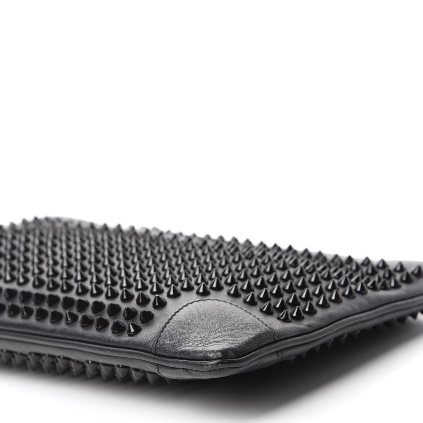 Calfskin Studded Loubiposh Clutch Black