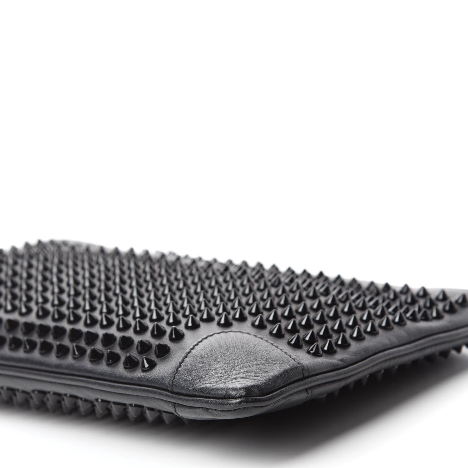 Christian Louboutin Calfskin Studded Loubiposh Clutch Black 7 of 12