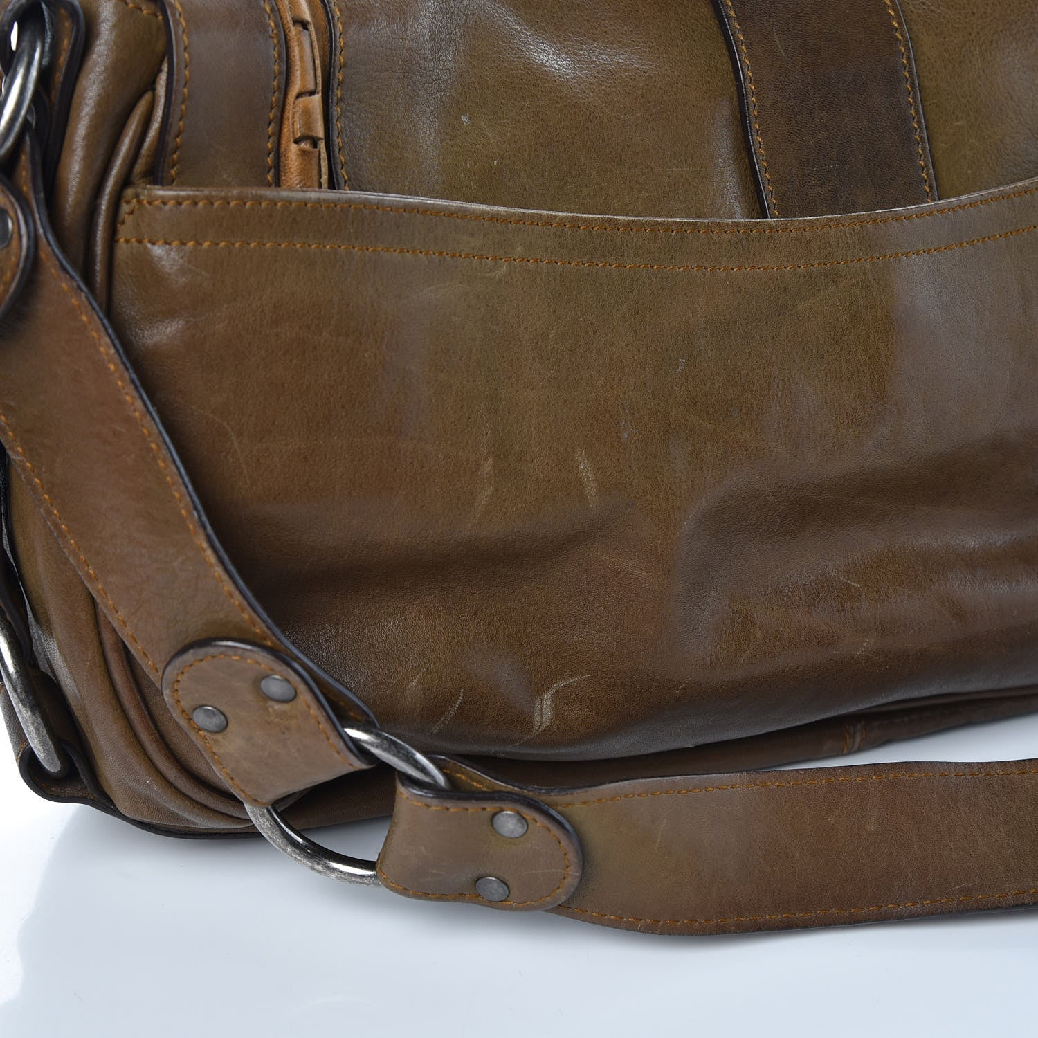 Christian Dior Calfskin Medium Gaucho Double Saddle Bag Green 11 of 16