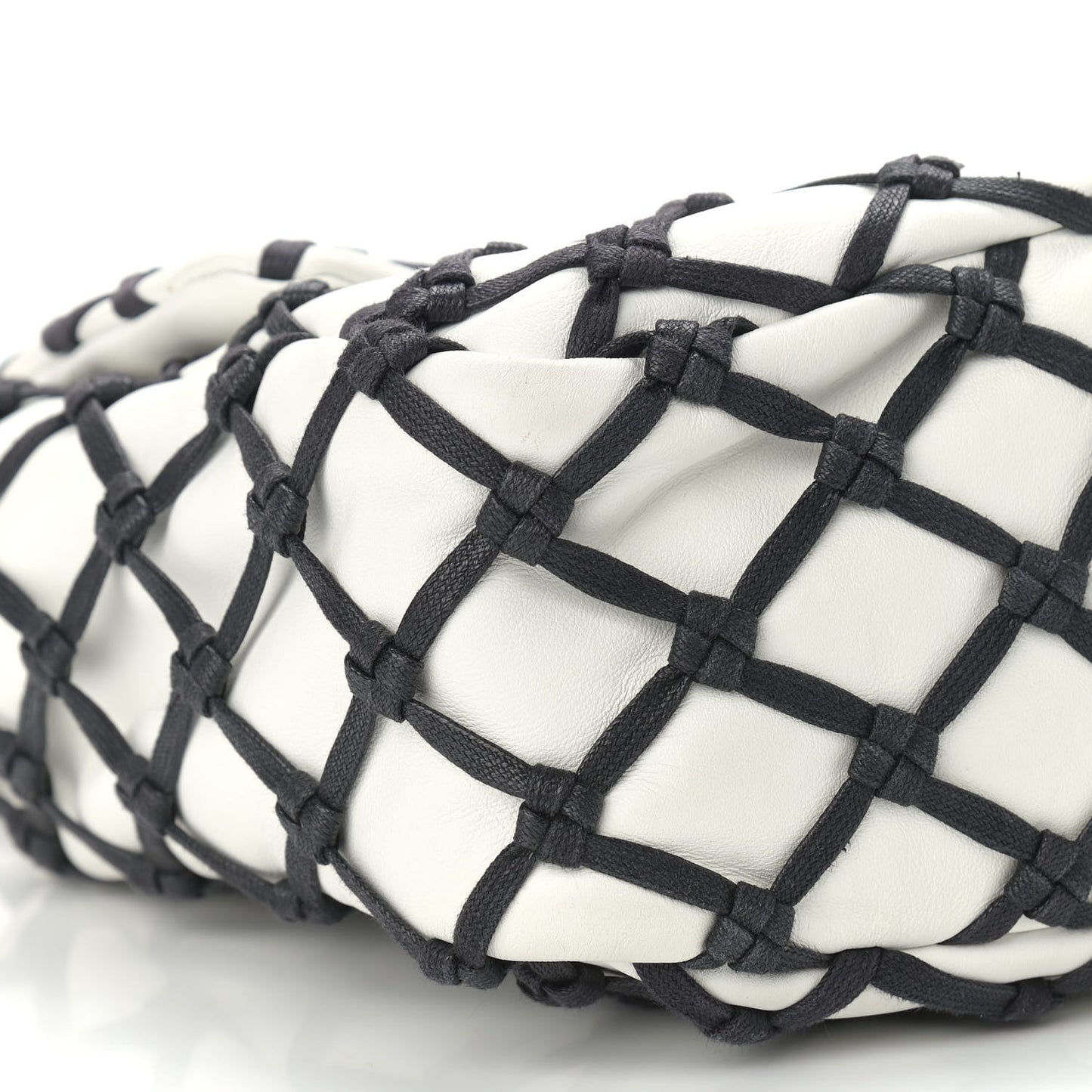 Lambskin Jumbo Canebiers Net Flap White