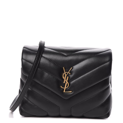 Saint Laurent Calfskin Y Quilted Monogram Toy Loulou Crossbody Bag Black 1 of 11