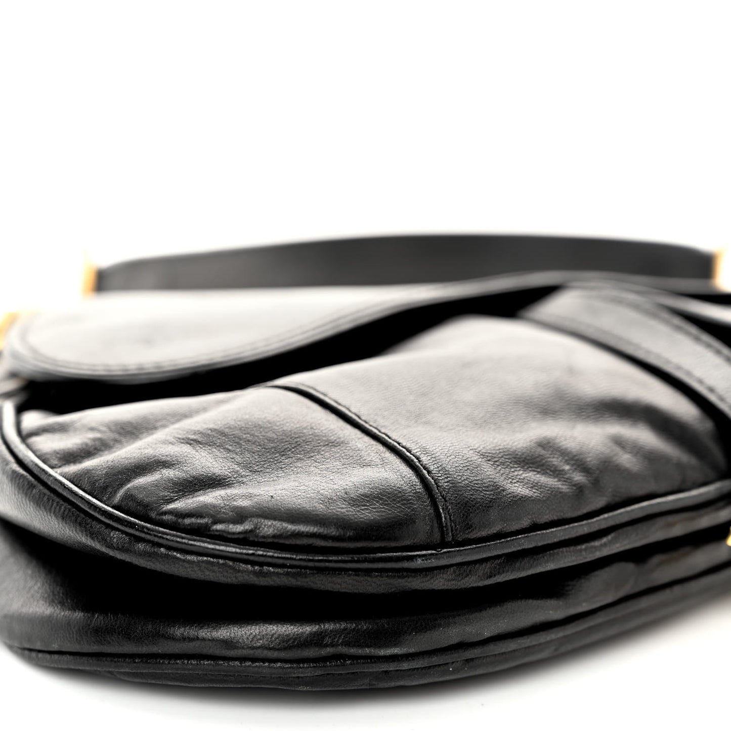 CHRISTIAN DIOR Calfskin Saddle Bag Black