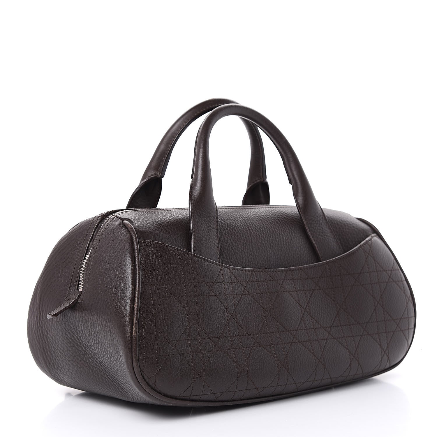 Christian Dior Calfskin Cannage Handbag Dark Brown 3 of 12