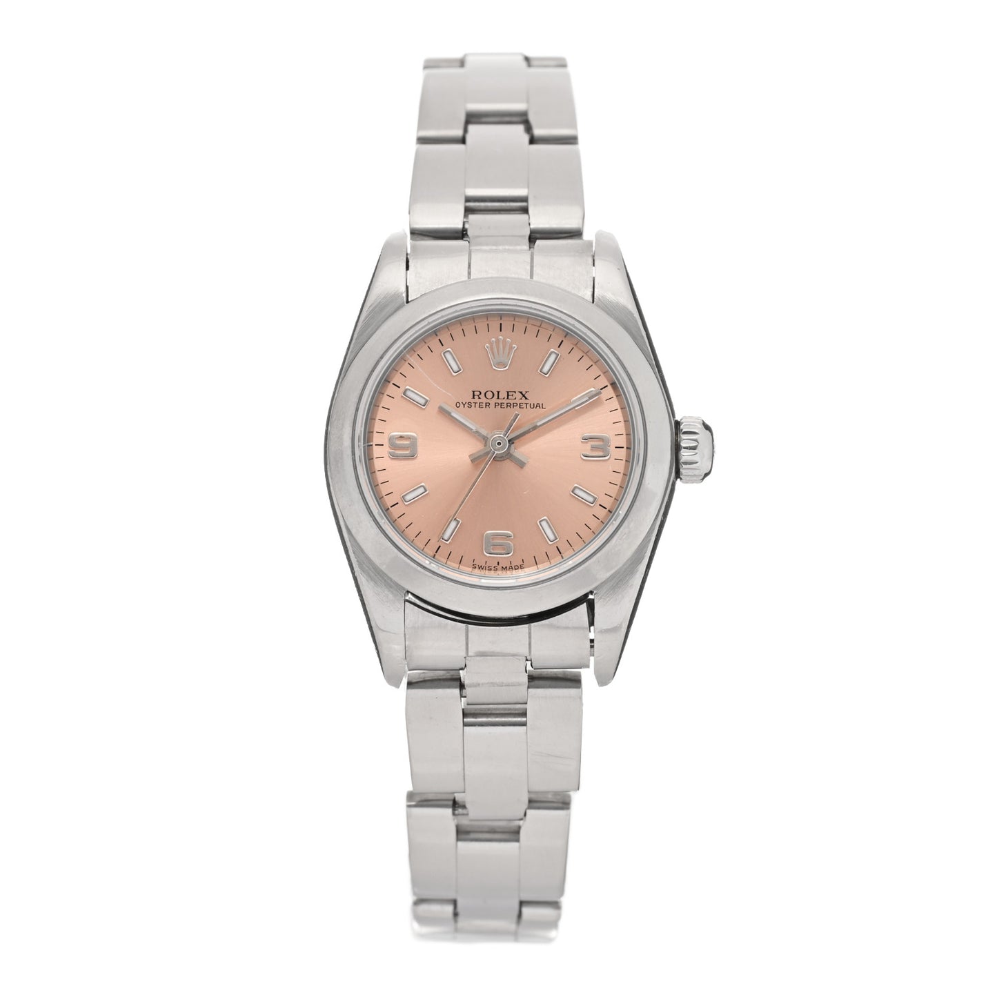 Stainless Steel 24mm Oyster Perpetual Watch Pink 76080