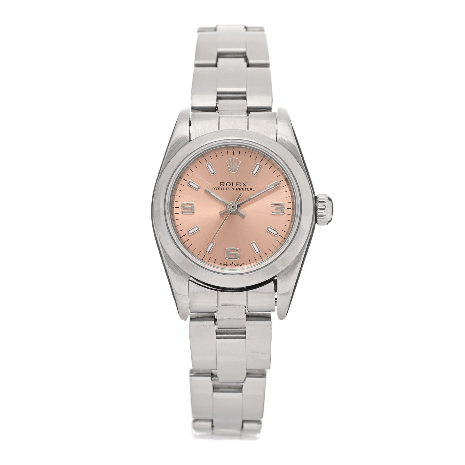 Rolex Stainless Steel 24mm Oyster Perpetual Watch Pink 76080 1 of 5