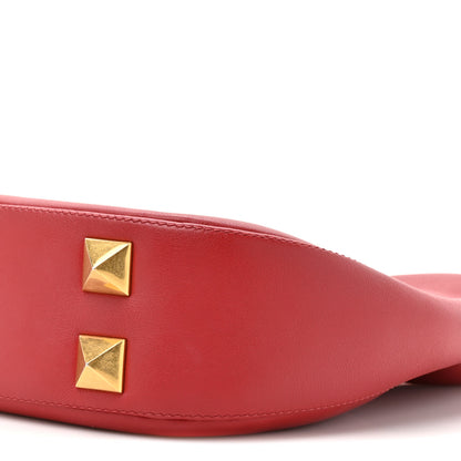 Valentino Garavani Calfskin Stud Sign Zip Hobo Rosso Valentino 8 of 12
