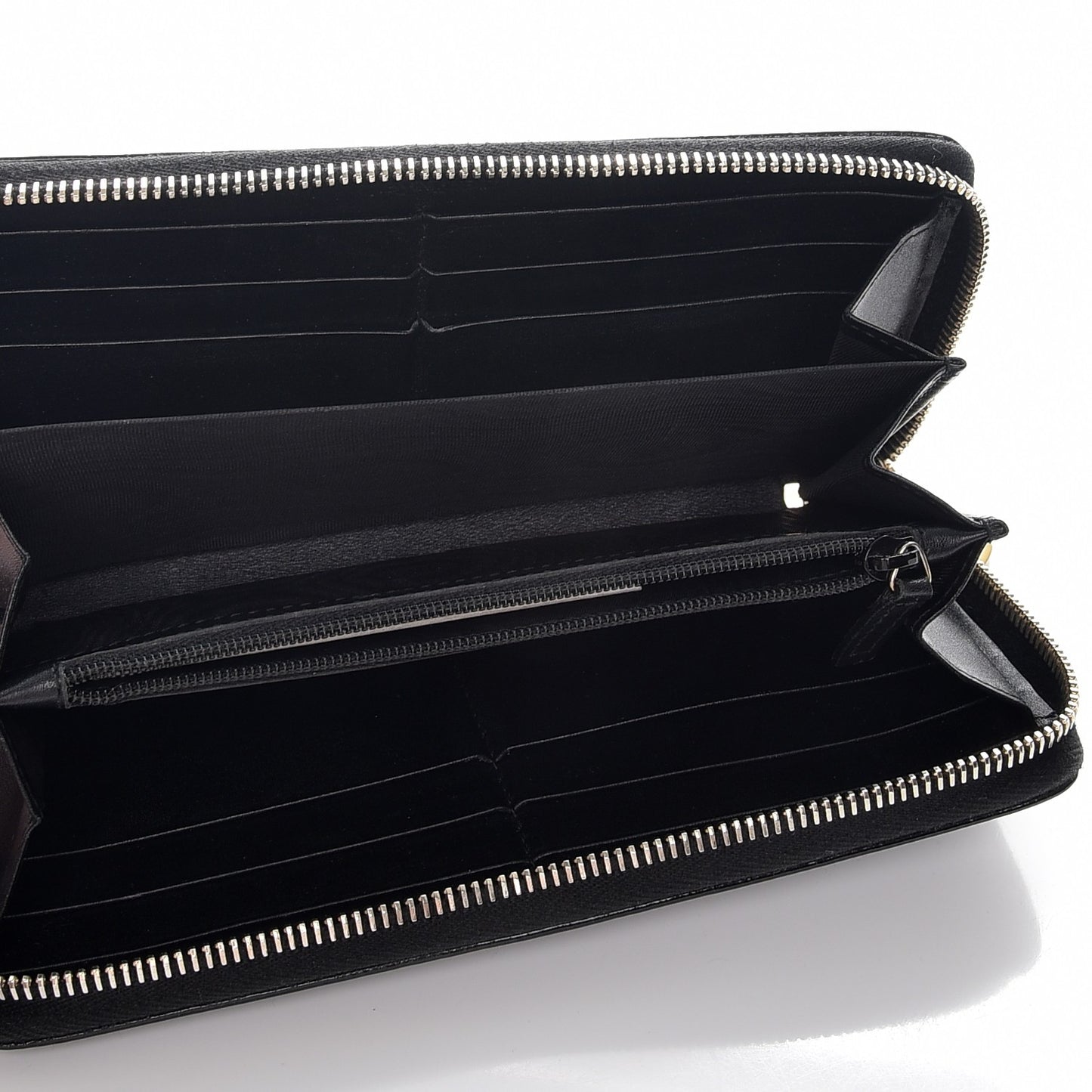 Textured Patent Monogram Belle De Jour Zip Around Wallet Black