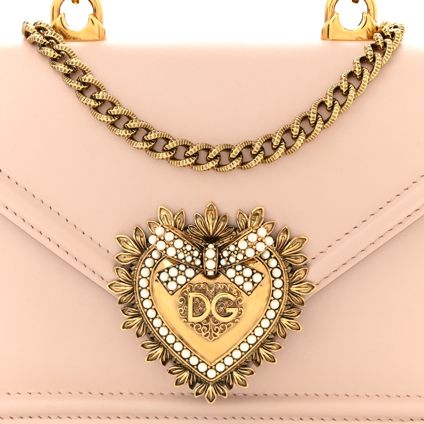 Smooth Calfskin Small Devotion Envelope Top Handle Bag Cipria