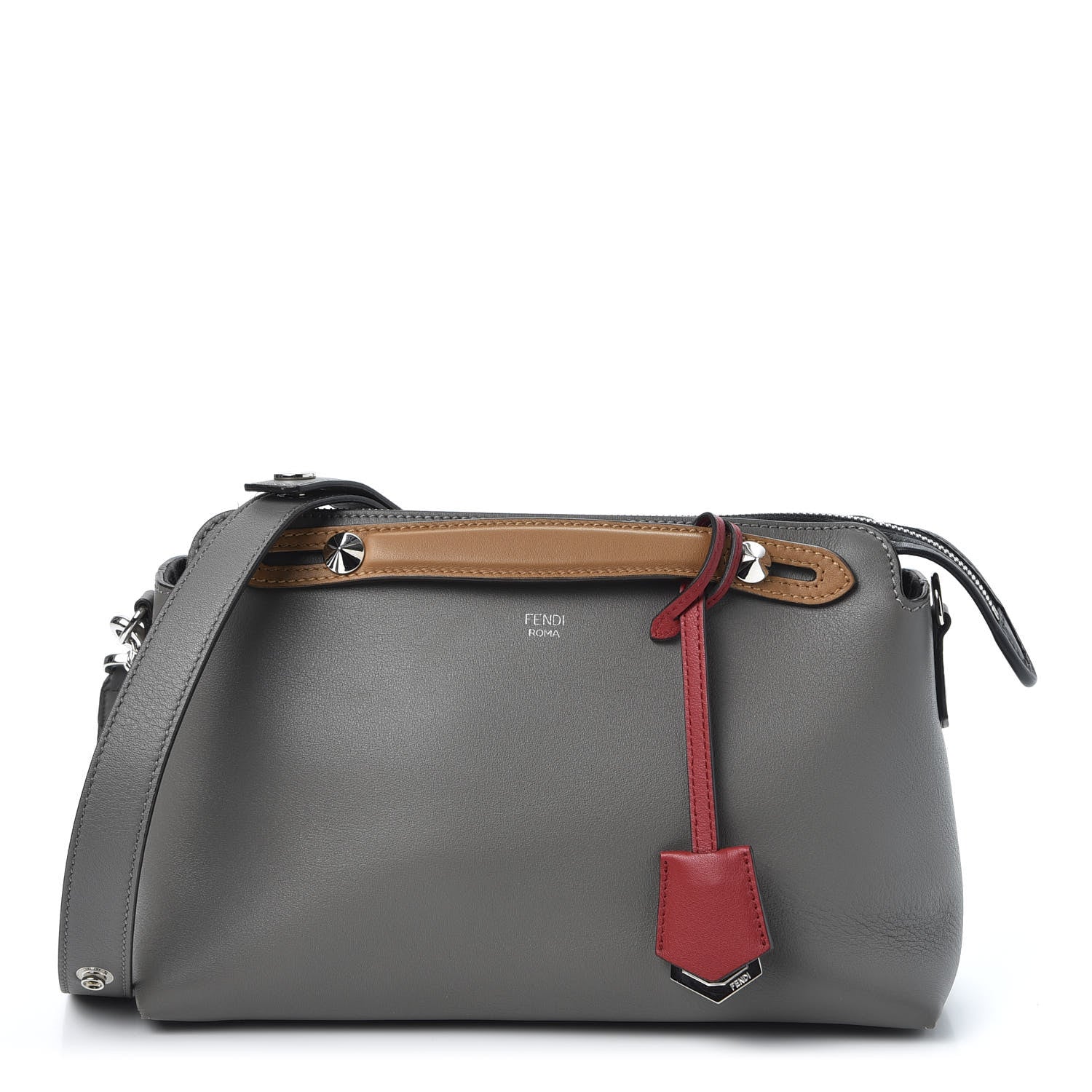 Fendi Vitello Dolce 4 Color Medium By The Way Boston Bag Argilla Fragola Multicolor 1 of 9