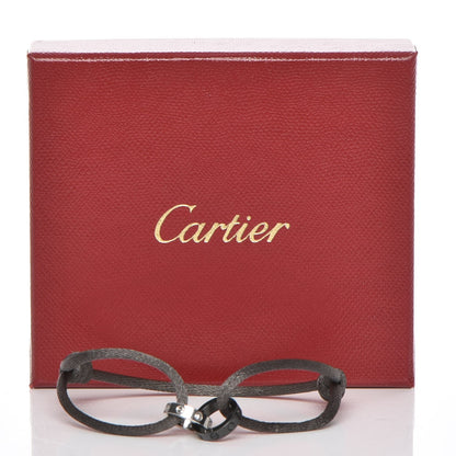 Cartier 18K White Gold Ceramic 4 Diamond LOVE Cord Bracelet Gray 8 of 8