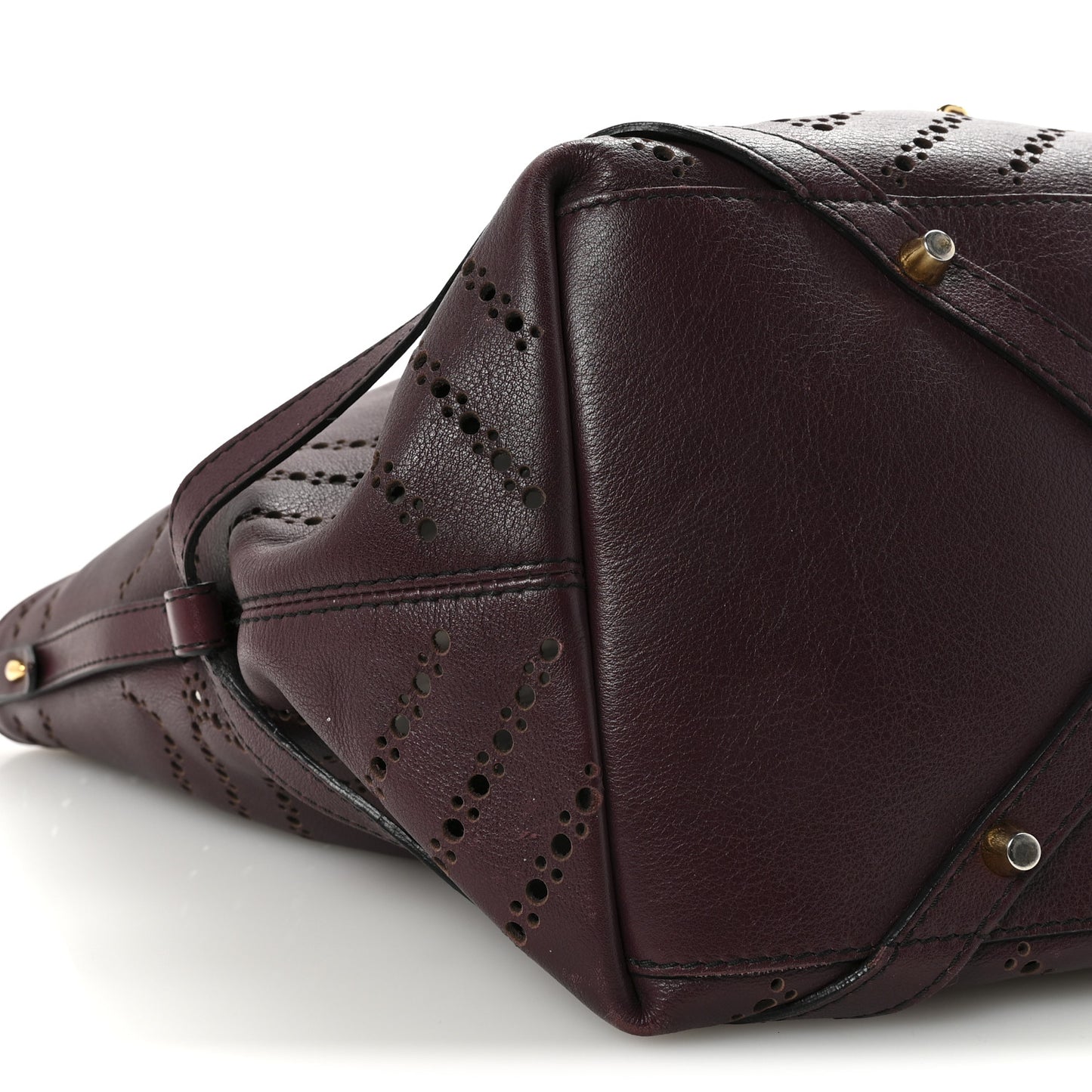Calfskin Perforated Medium Salisbury Tote Burgundy