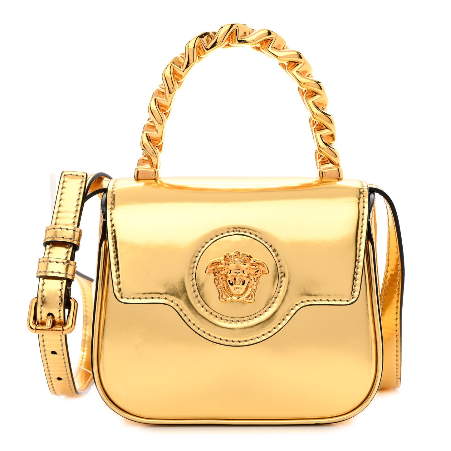 Metallic Mini La Medusa Bag Gold