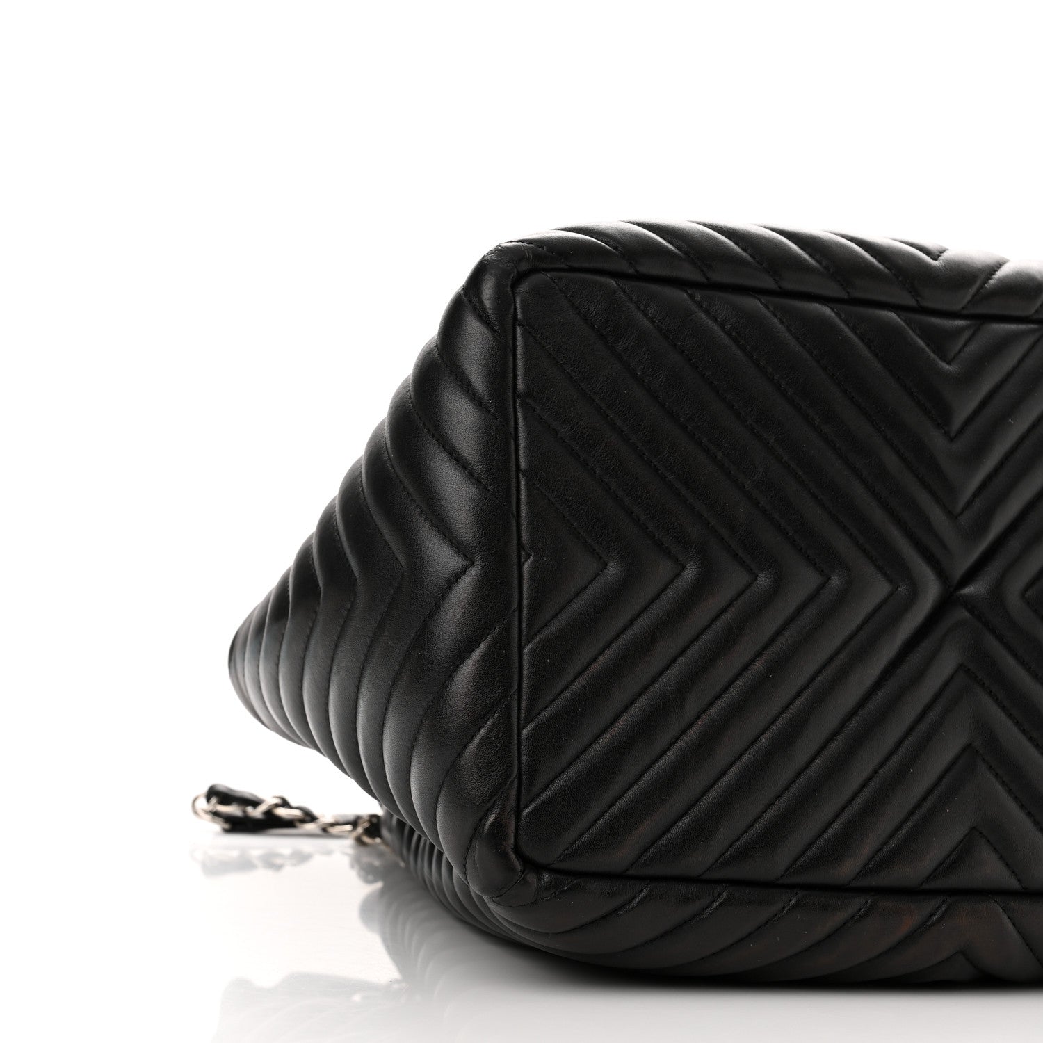 Chanel Lambskin Chevron Large Urban Spirit Drawstring Bag Black 9 of 10