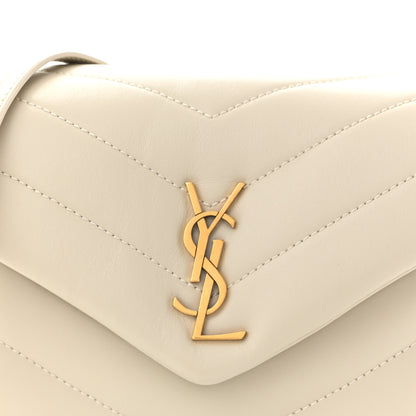 Saint Laurent Calfskin Y Quilted Monogram Toy Loulou Crossbody Bag Crema Soft 8 of 10