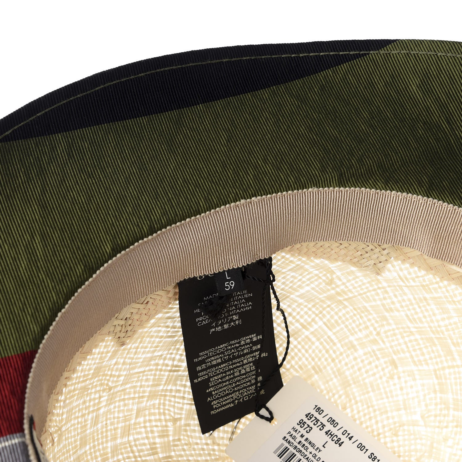 Gucci Straw Hat L Sand Bordeaux 5 of 5