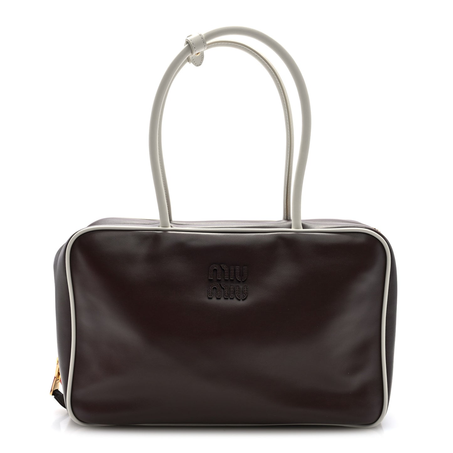 Soft Calf Softy Large Contrast Beau Top Handle Bag Radica White