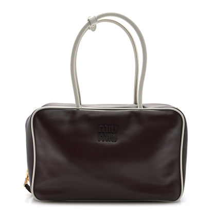 Miu Miu Soft Calf Softy Large Contrast Beau Top Handle Bag Radica White 1 of 9