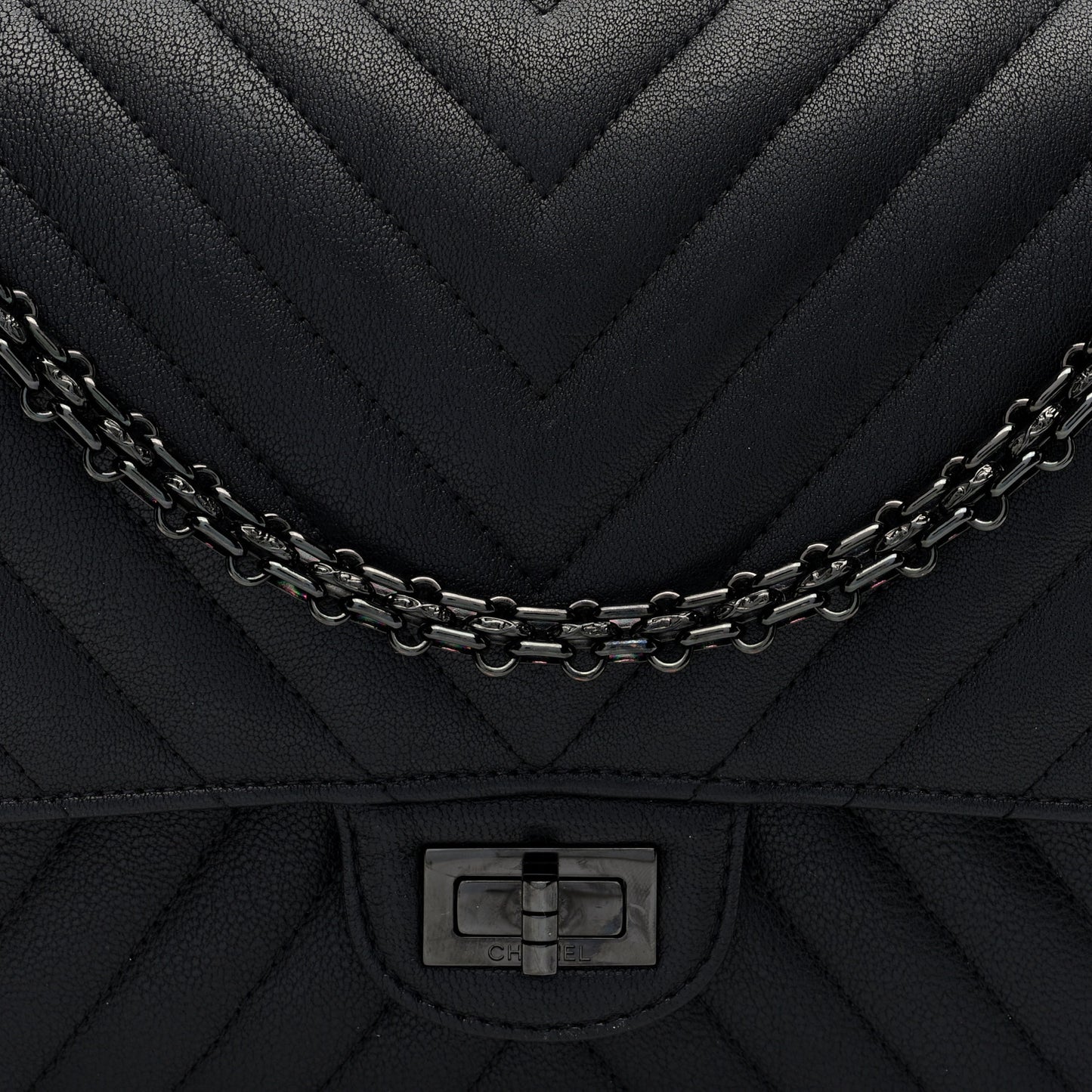 Sheepskin Chevron Quilted 2.55 Reissue 226 Flap So Black