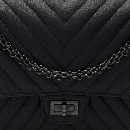 Chanel Sheepskin Chevron Quilted 2.55 Reissue 226 Flap So Black 8 of 11