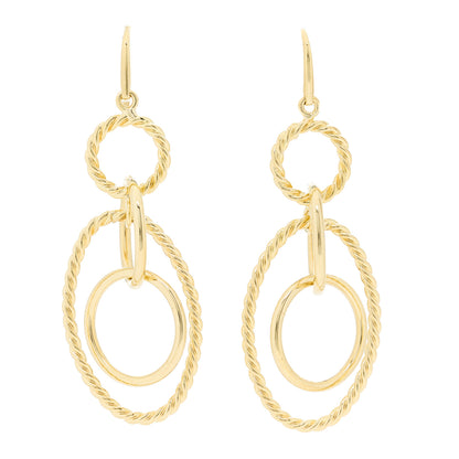David Yurman 18K Yellow Gold Mobile Oval Drop Earrings 1 of 4