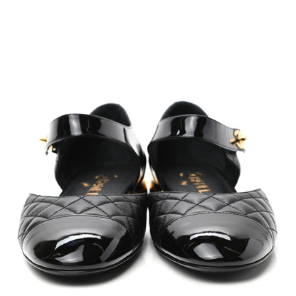 Chanel Patent Lambskin Quilted Cap Toe Ballerina Flats 41.5 Black 2 of 8