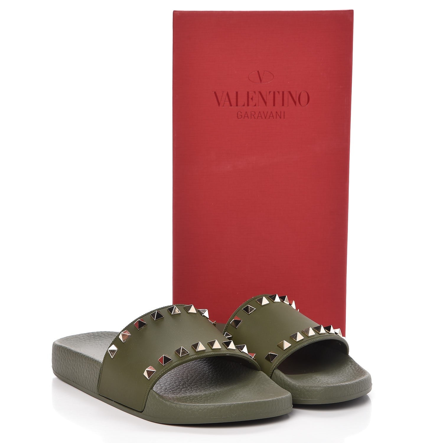 Valentino Garavani Rubber Rockstud Slide Sandals 36 Oasis 9 of 9