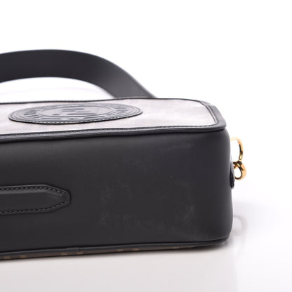 Fendi Glazed Fabric Vitello Century F is Fendi FF 1974 Stamp Patch Camera Case Mogano Panna Black 8 of 8