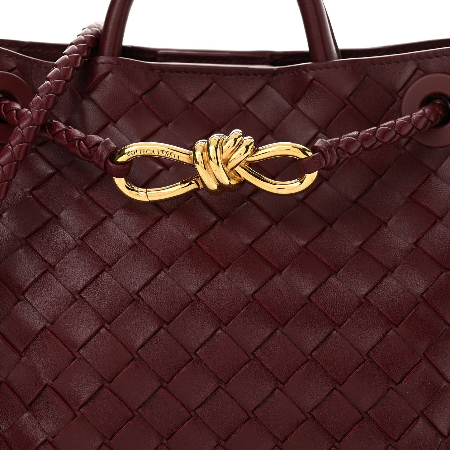 Nappa Intrecciato Small Andiamo Shoulder Bag Barolo