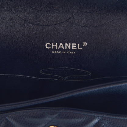 Chanel Caviar Quilted Jumbo Double Flap Navy Blue 6 of 11