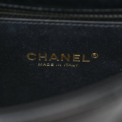 Chanel Shiny Lambskin Quilted Twisted Links Top Handle Flap Black 6 of 10