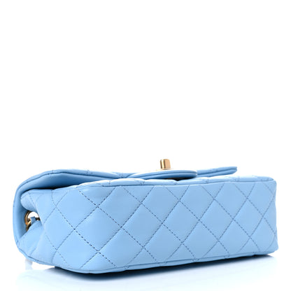 Chanel Lambskin Quilted Mini Rectangular Pearl Crush Flap Light Blue 4 of 9