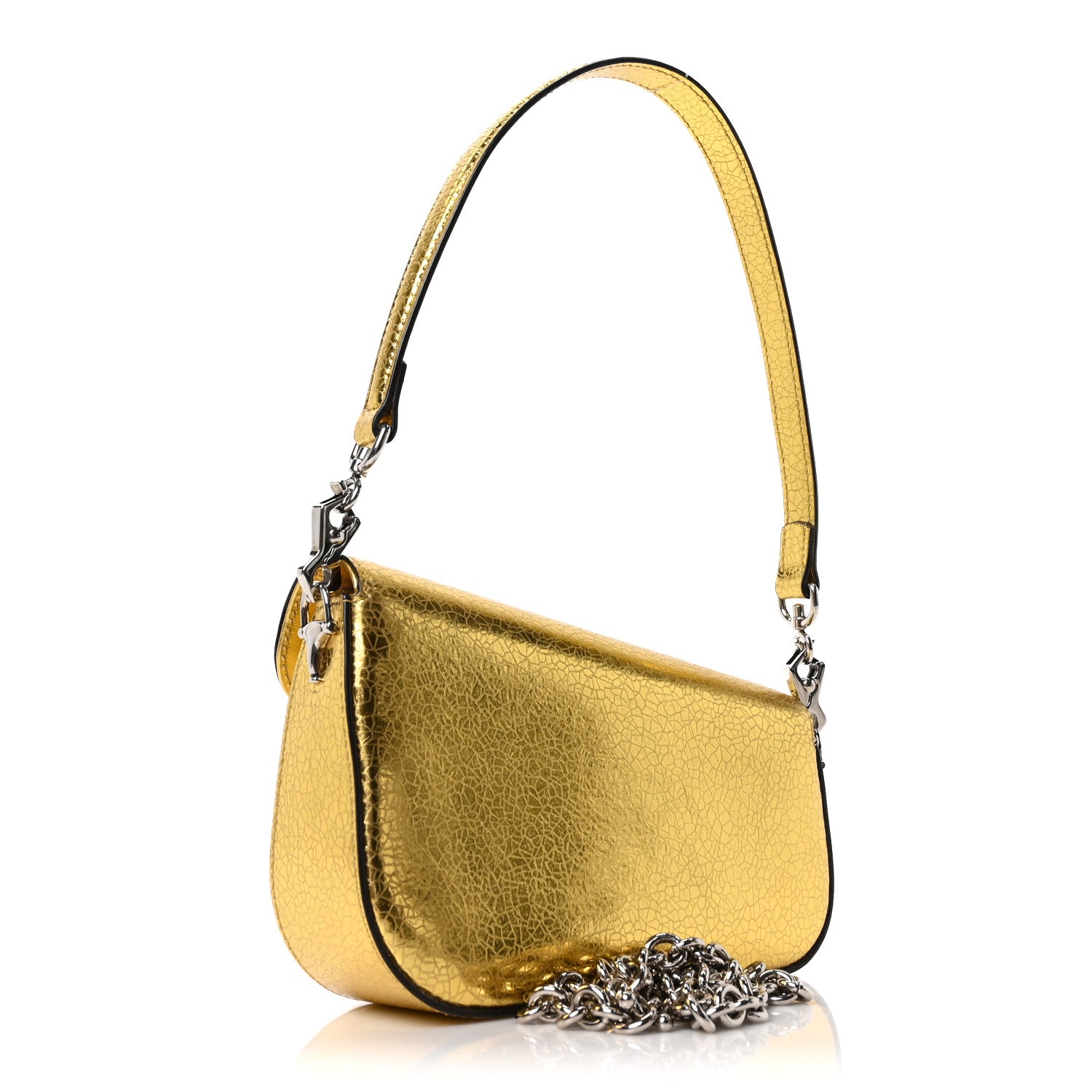 Gucci Metallic Demetra Mini Horsebit 1955 Asymmetric Shoulder Bag Gold 3 of 10