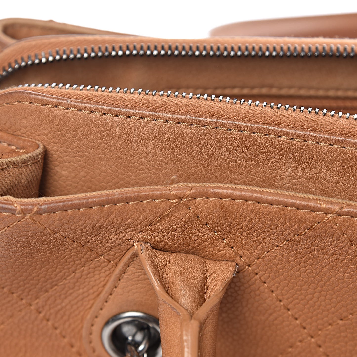 Grained Vegetal Calfskin Small Urban Shopping Tote Camel