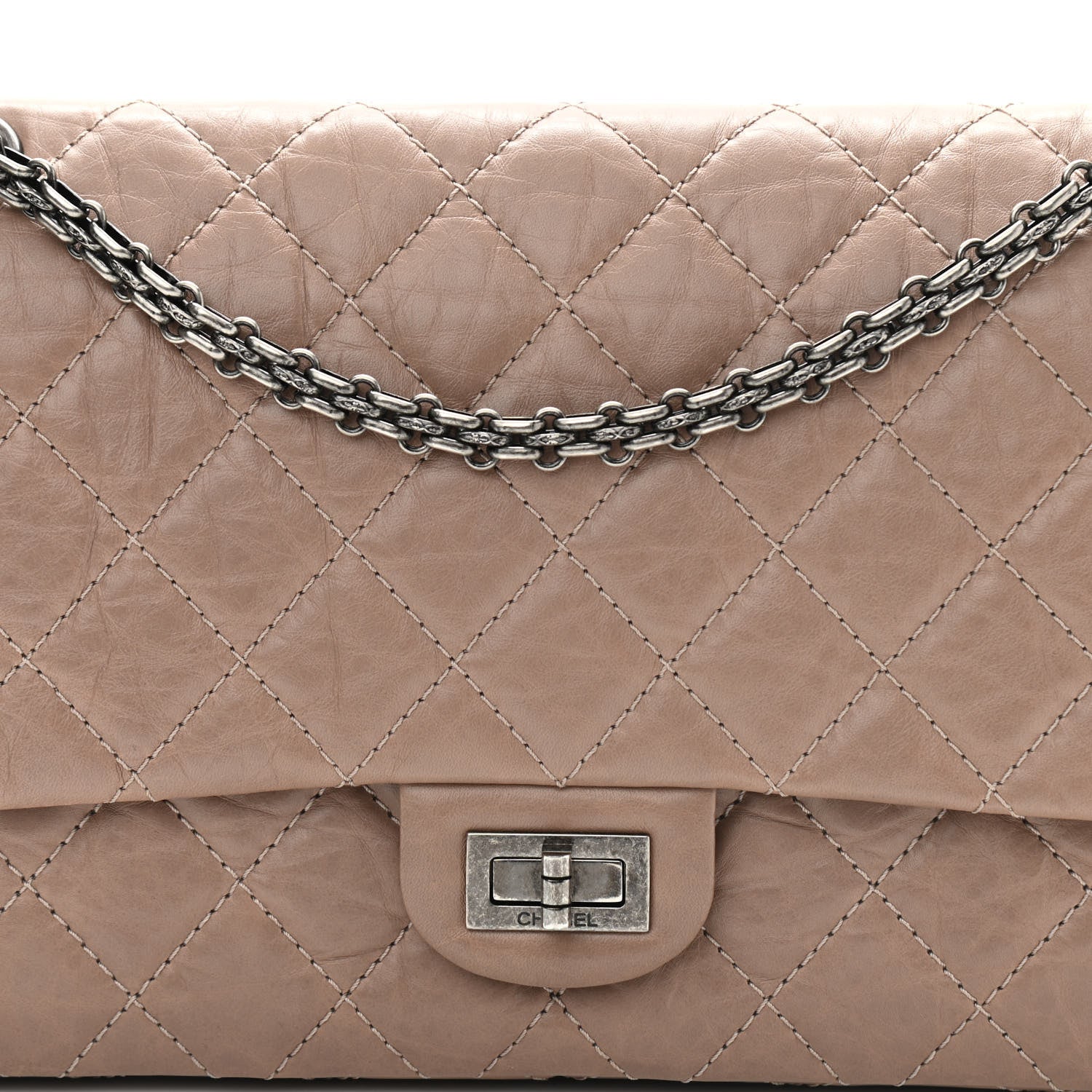 Chanel Aged Calfskin Quilted 2.55 Reissue 226 Flap Taupe 7 of 10