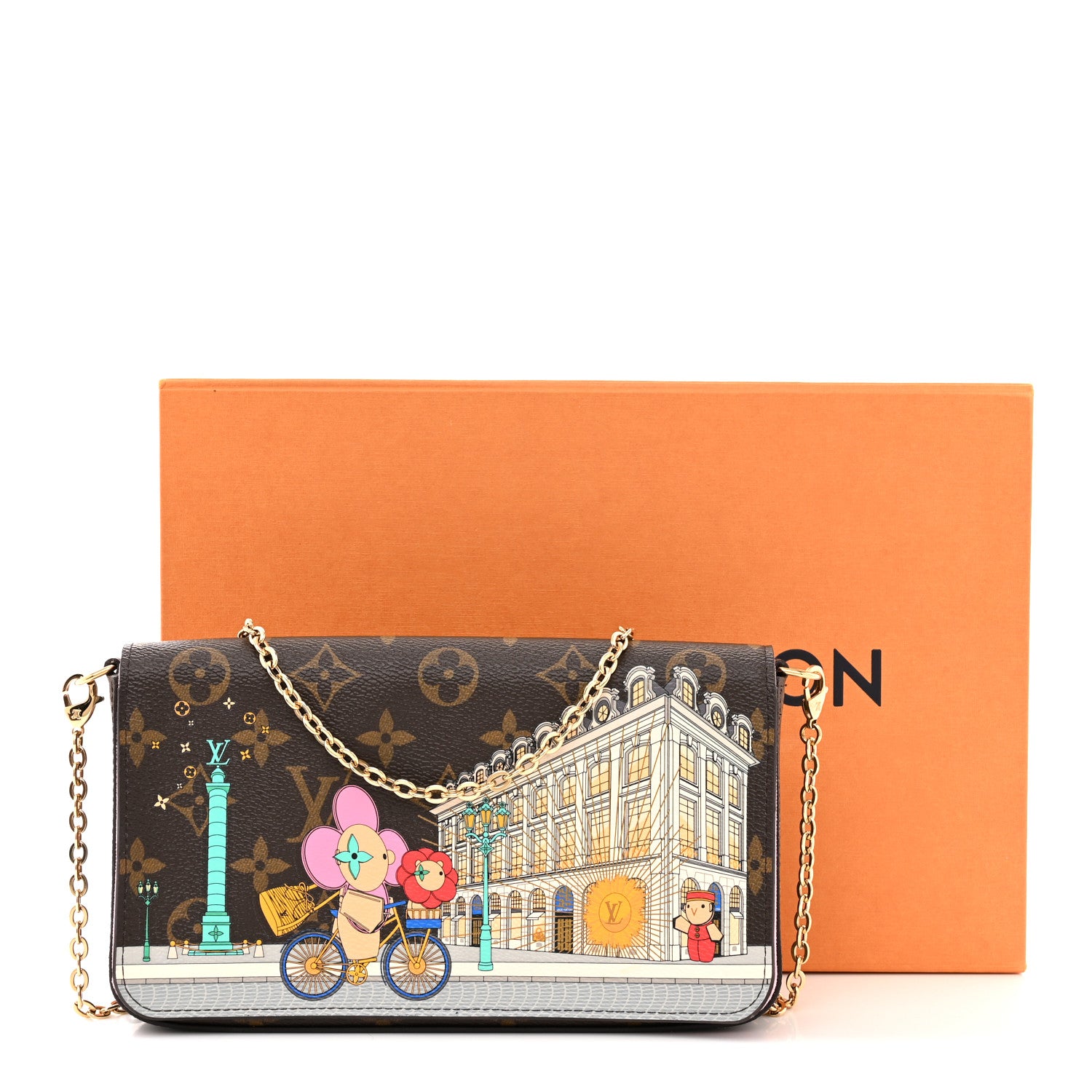 Louis Vuitton Monogram 2022 Christmas Animation Paris Pochette Felicie Chain Wallet Pink 12 of 12