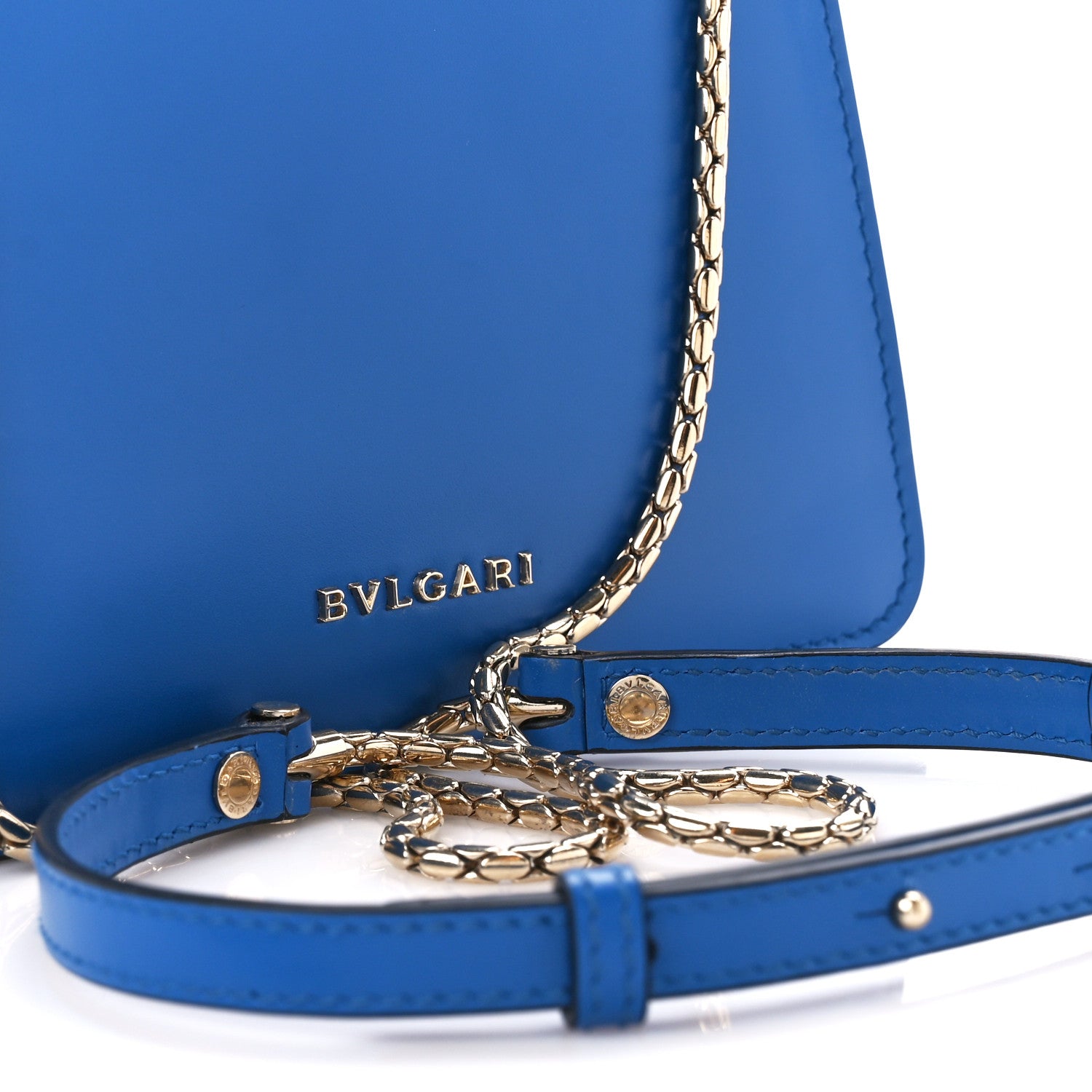 Bulgari Calfskin Serpenti Forever Top Handle Blue 9 of 15