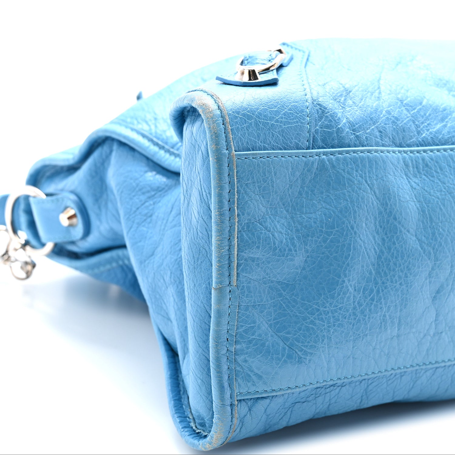 Balenciaga Agneau Classic Silver Hardware City Bleu Azur Clair 9 of 10