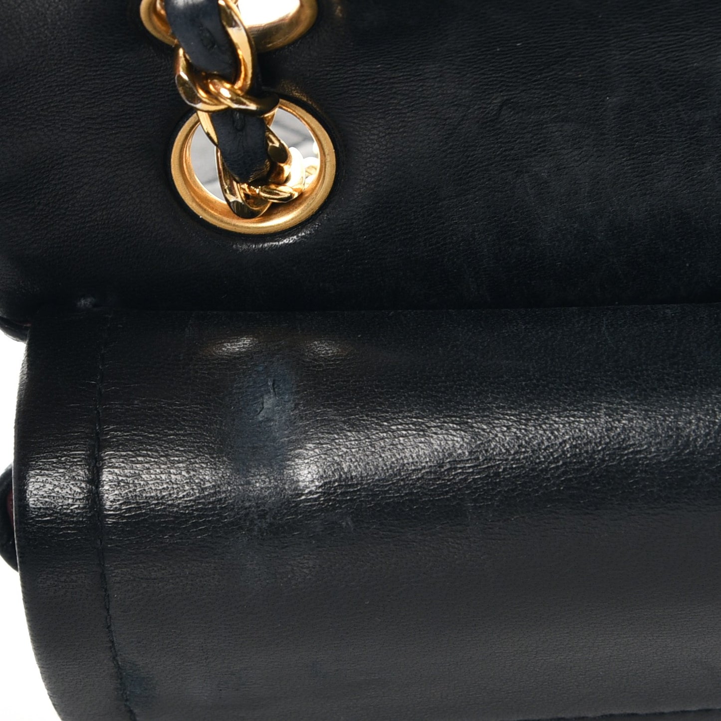 Lambskin Quilted Small Double Flap Navy