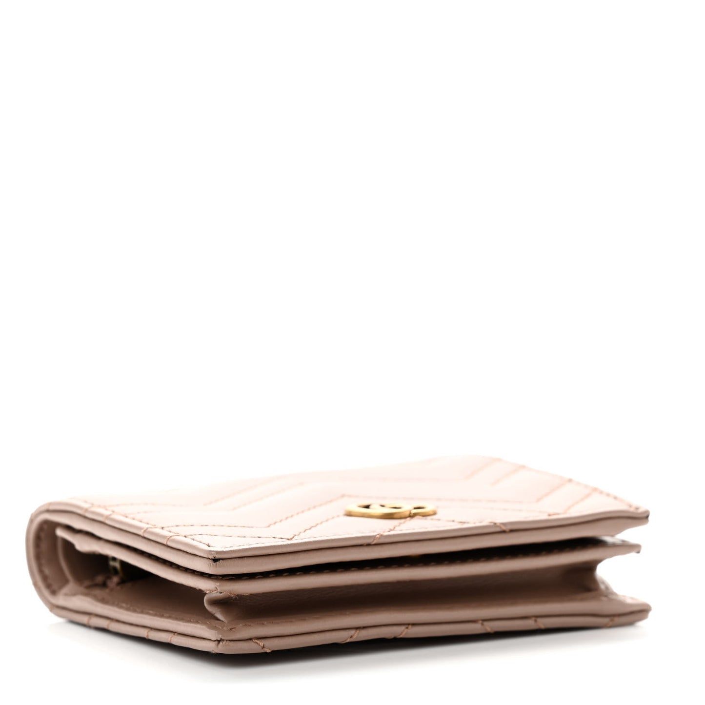 Calfskin Matelasse GG Marmont Card Case Wallet Porcelain Rose