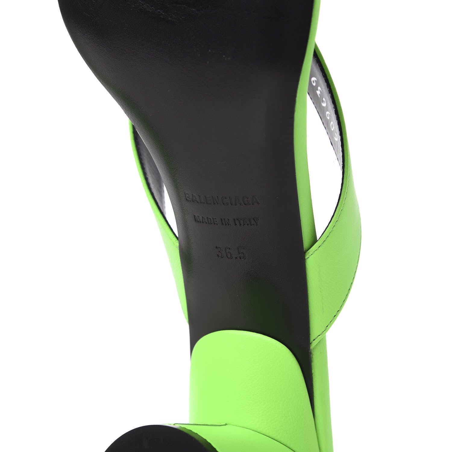 Balenciaga Shiny Sheepskin Double Square Flat 60mm Sandals 36.5 Fluo Green Black 8 of 10