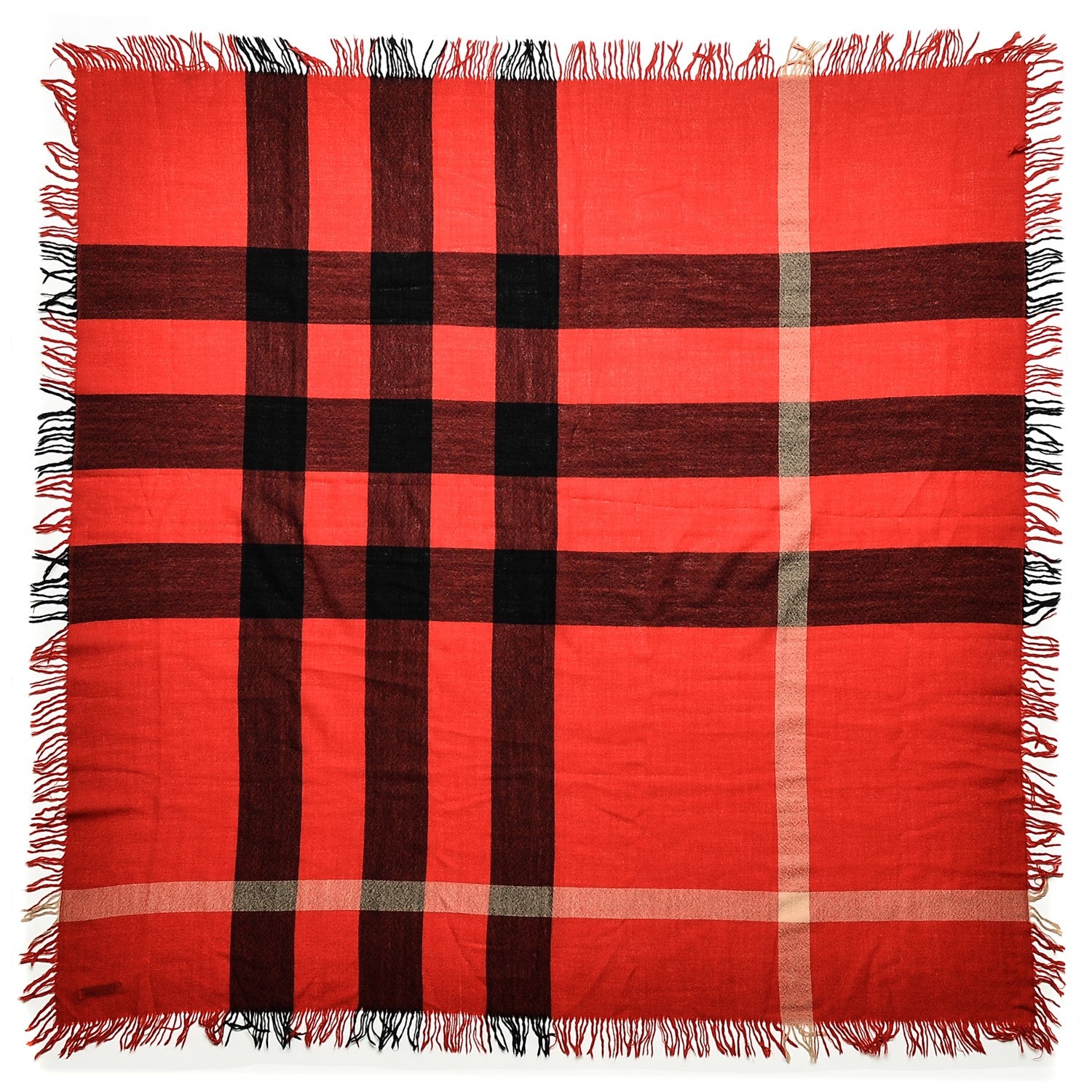 Burberry Cashmere Merino Wool House Check Scarf Red 3 of 7
