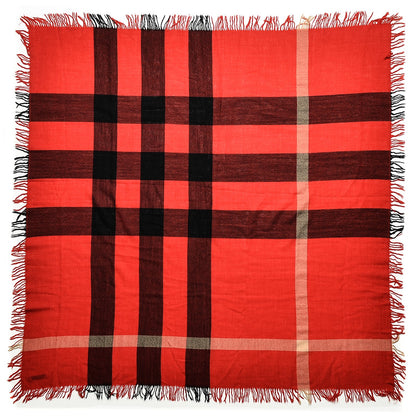 Burberry Cashmere Merino Wool House Check Scarf Red 3 of 7