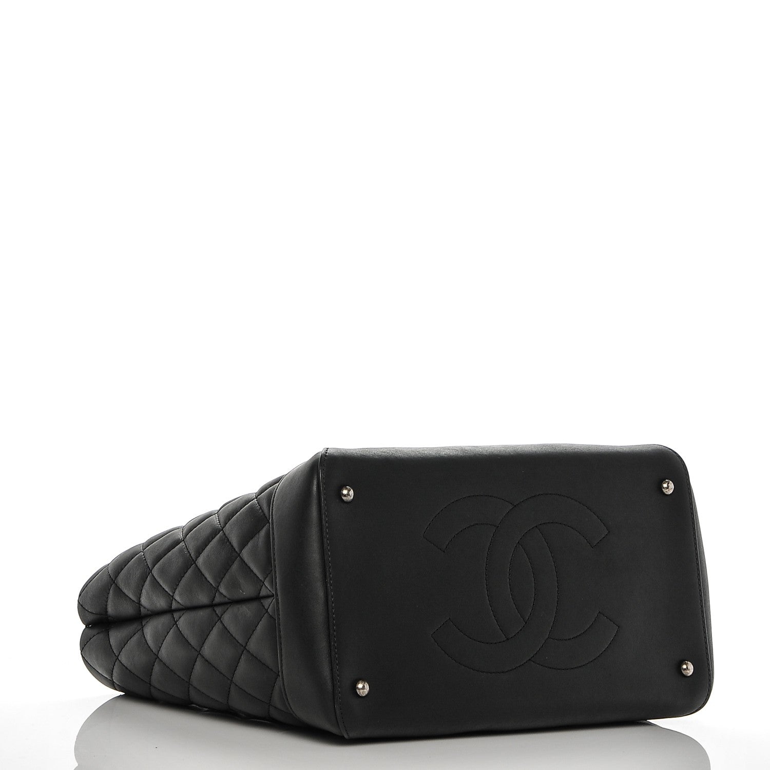 Chanel Calfskin Quilted Small Easy Shopping Tote Black 8 of 14