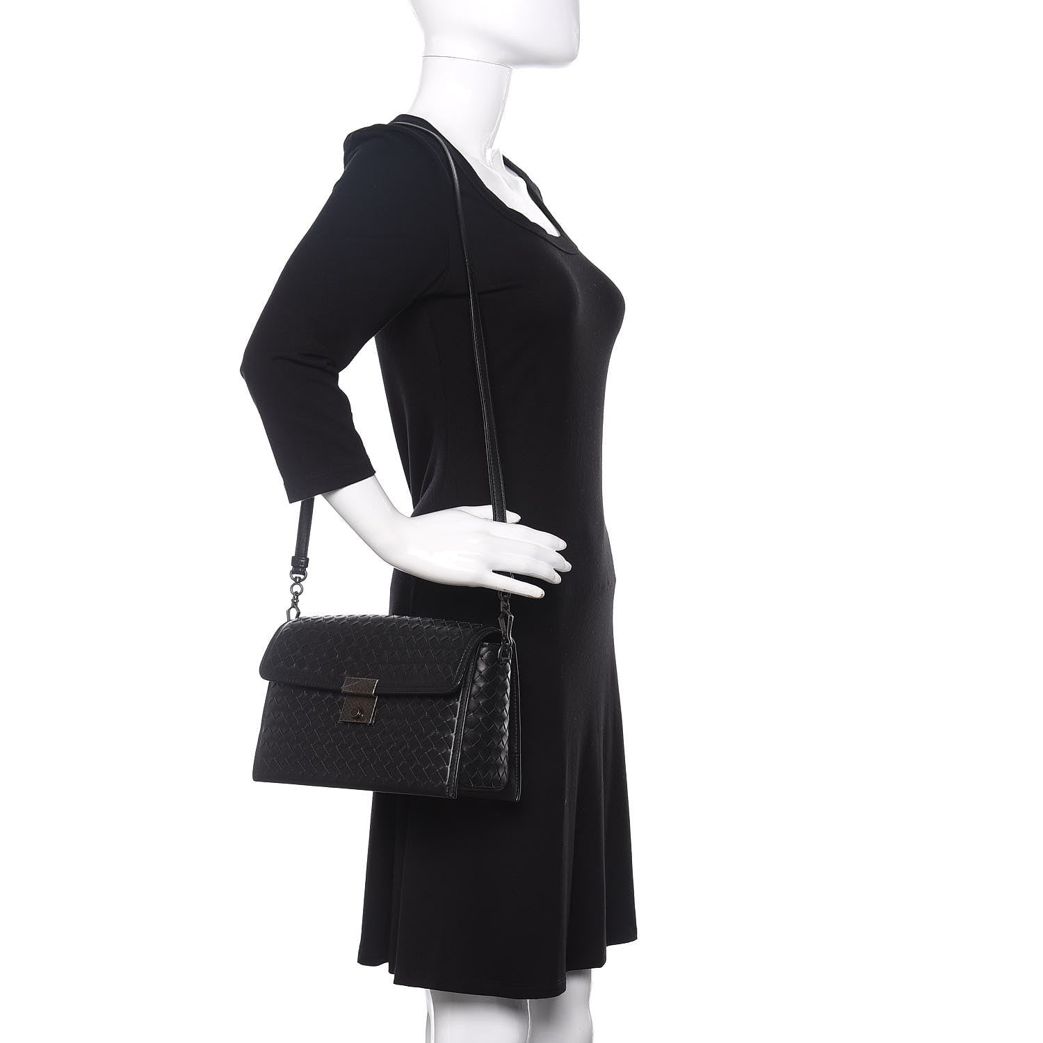 Bottega Veneta Nappa Intrecciato Small Messenger Black 2 of 10