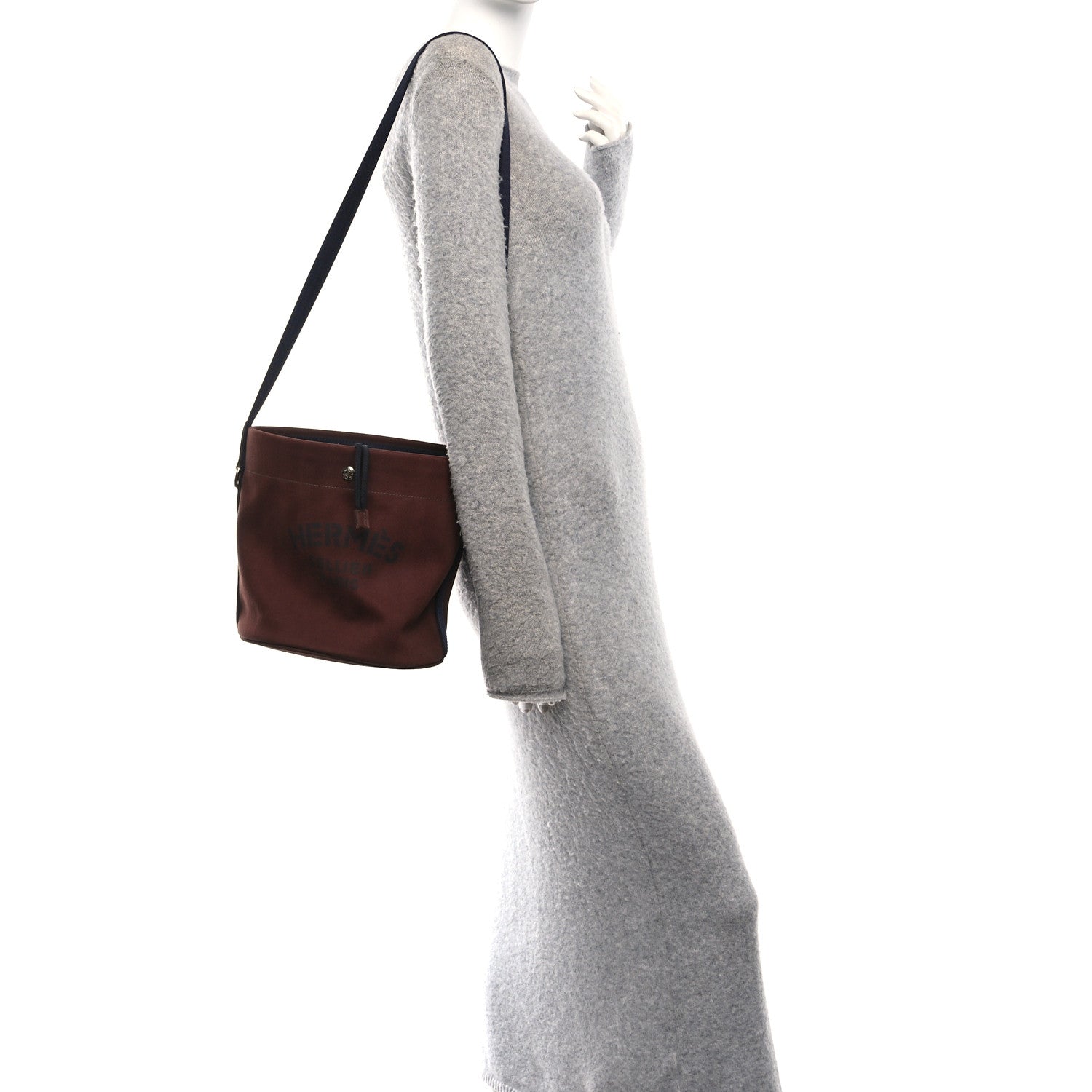 Hermes Natural Barenia Toile Sac De Pansage Grooming Bag 2 of 10