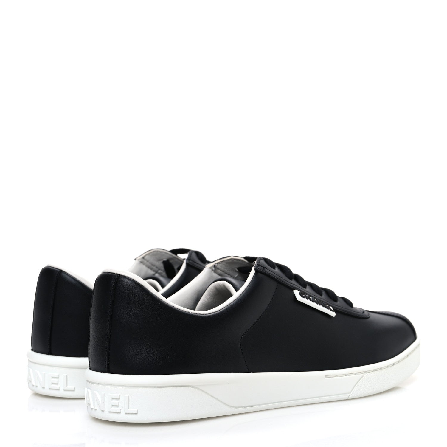 Chanel Calfskin CC Womens Sneakers 38 Black 5 of 10