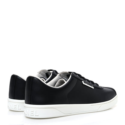 Chanel Calfskin CC Womens Sneakers 38 Black 5 of 10