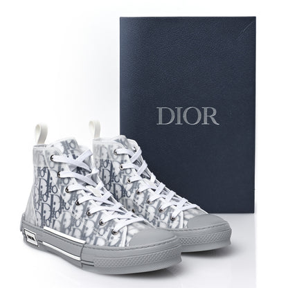 Christian Dior Technical Canvas Oblique Mens B23 High Top Sneakers 43 Blue White 9 of 9