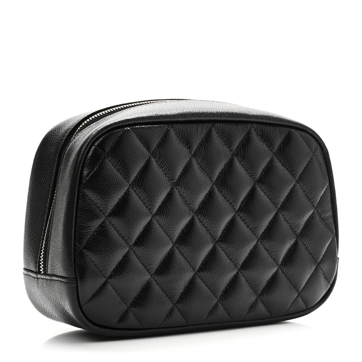 Chanel Caviar Quilted Medium Curvy Pouch Cosmetic Case Black 3 of 8